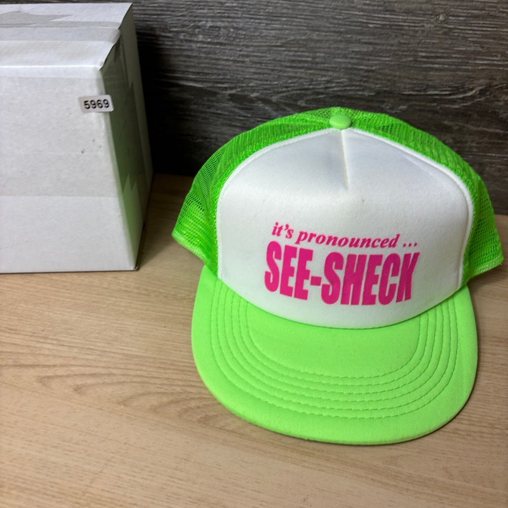 See Sheck Hat Cap Snap Back Womens Green Trucker Adjustable - Picture 9 of 9